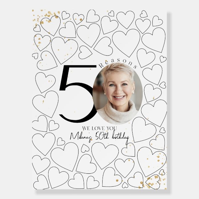 50 Reasons We Love You Gold Board (Front)