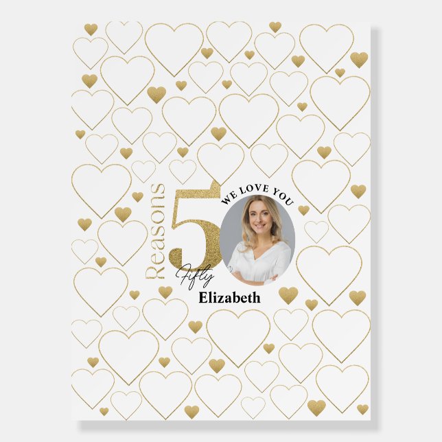 50 Reasons We Love You Gold Board (Front)