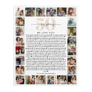 50 Reasons We Love You Photo Collage Keepsake Gift Acrylic Print