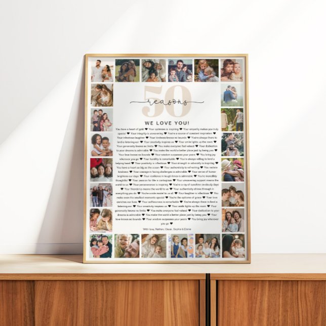 50 Reasons We Love You Photo Collage Keepsake Gift Poster (Creator Uploaded)