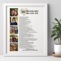 50 Reasons Why We Love You 50th Birthday Photo