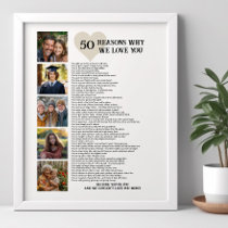 50 Reasons Why We Love You 50th Birthday Photo Poster