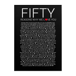 50 reasons why we love you wedding vow love you acrylic print