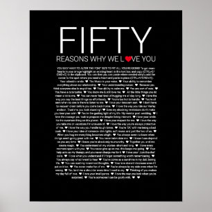 50 reasons why we love you wedding vow love you poster