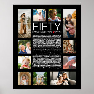 50 reasons why we love you wedding vow love you poster