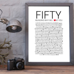 50 reasons why we love you wedding vow love you poster