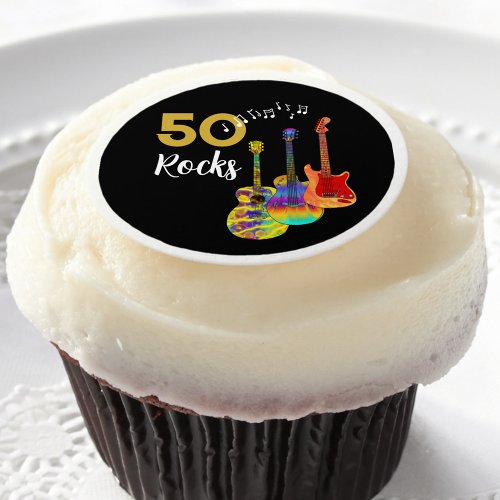 50 Rocks 50th Birthday Party Edible Frosting Rounds
