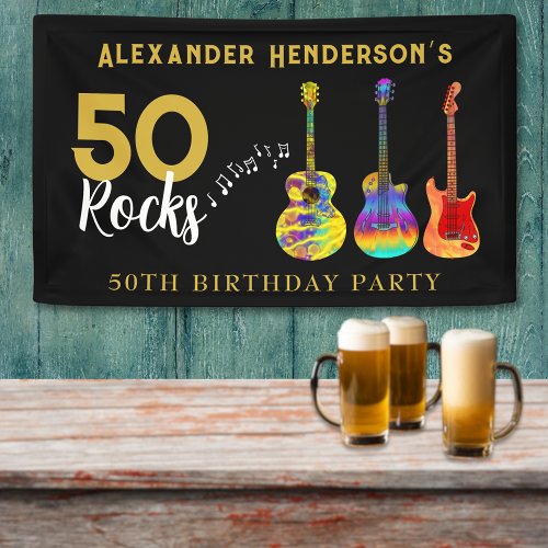 50 Rocks for Him Birthday Party Banner