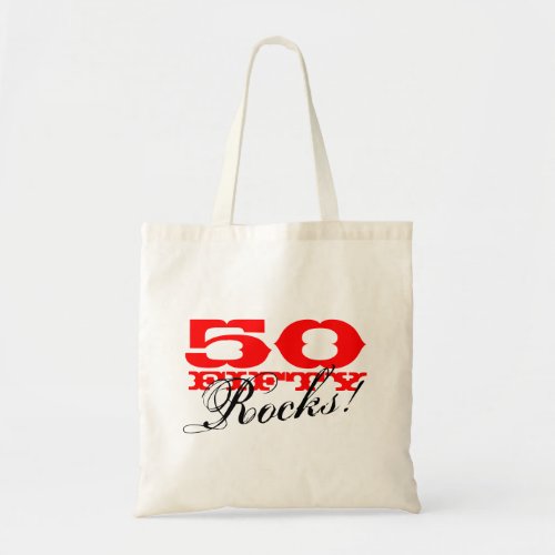 50 Rocks tote bag for 50th Birthday party