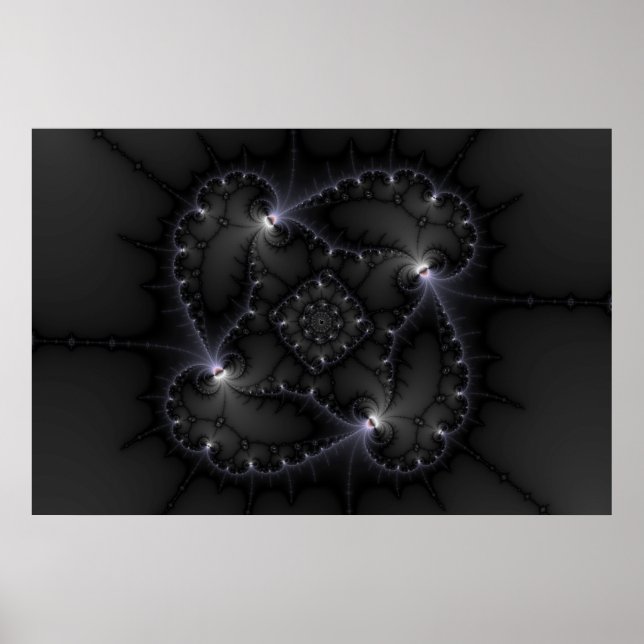 50 Shades Of Gray - Fractal Art Poster (Front)