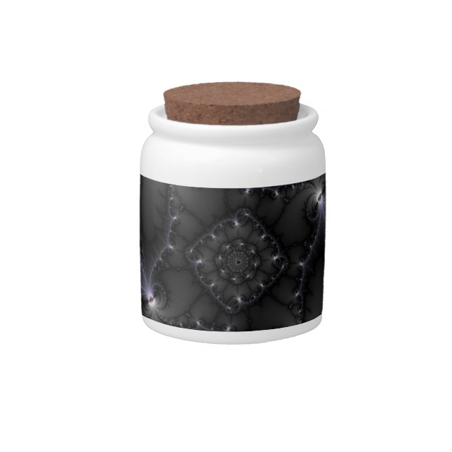 50 Shades Of Grey - Fractal Art Candy Jar (Front)