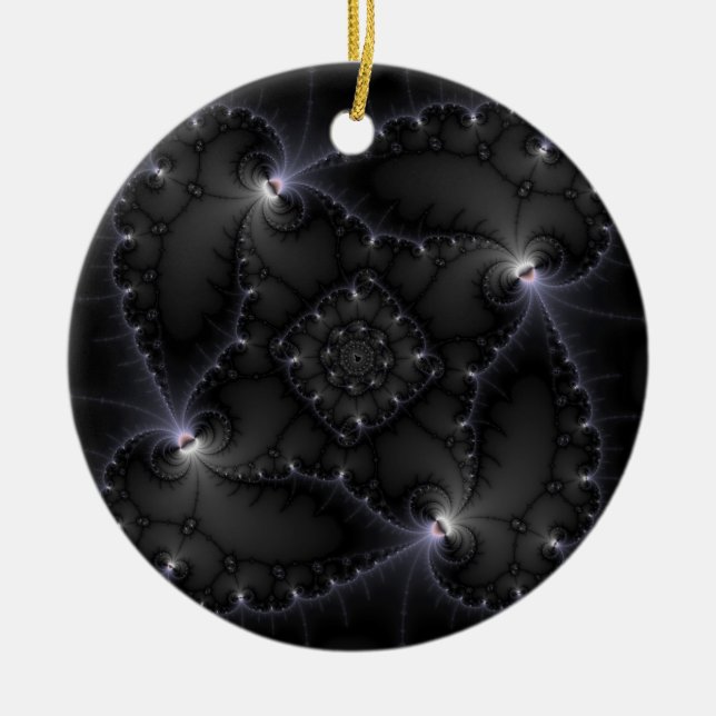 50 Shades Of Grey - Fractal Art Ceramic Ornament (Front)