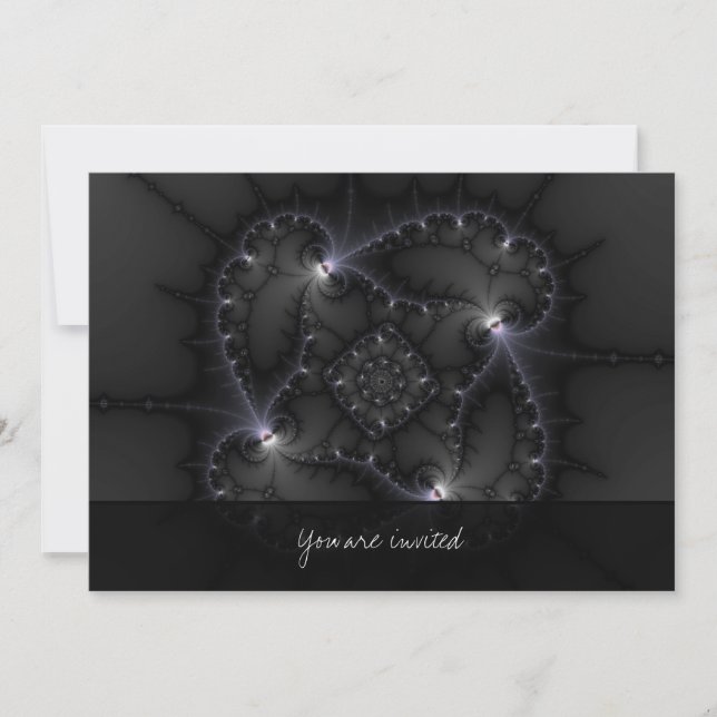 50 Shades Of Grey - Fractal Art Invitation (Front)