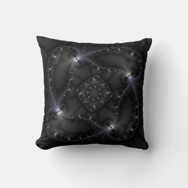 50 Shades Of Grey - Fractal Art Throw Pillow (Front)