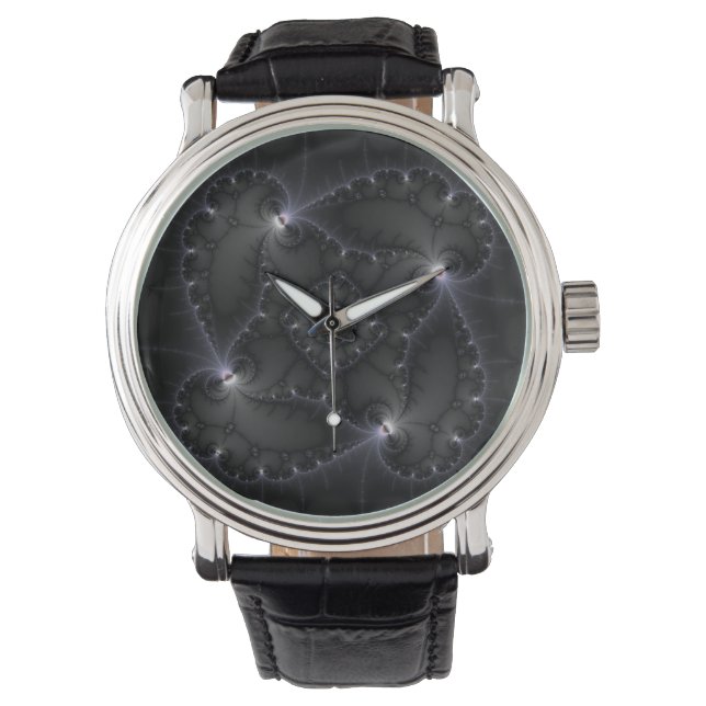 50 Shades Of Grey - Fractal Art Watch (Front)