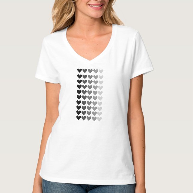 50 Shades Of Grey Heart Shapes T-Shirt (Front)