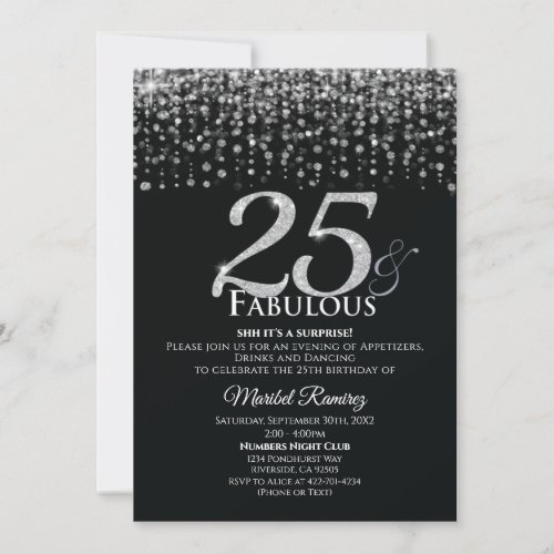 50 Silver Anniversary Fabulous invitation