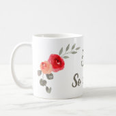 50 So What Watercolor Red Rose Floral Birthday Coffee Mug (Left)