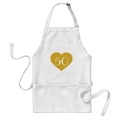 50 solid gold heart adult apron