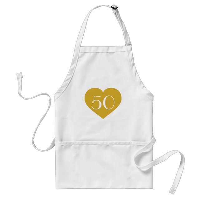 50 solid gold heart adult apron (Front)