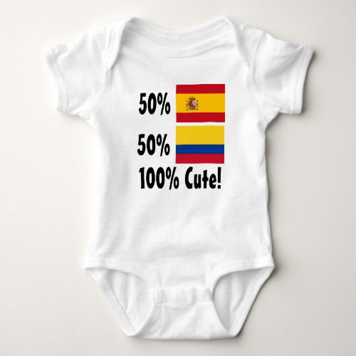 50 Spanish 50 Colombian 100 Cute Baby Bodysuit