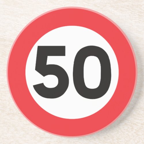 50 Speed Limit Traffic Signs for Nerd Geeks Coaster