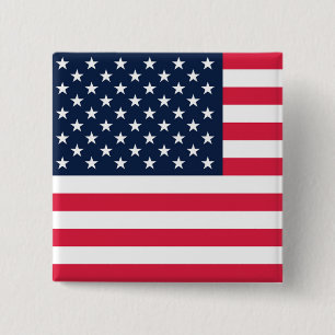 50-Star American Flag: Old Glory Stars and Stripes Button