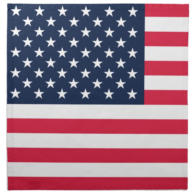 50-Star American Flag: Old Glory Stars and Stripes Cloth Napkin (Front)