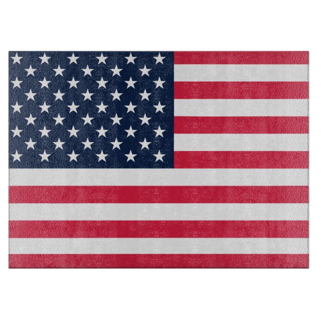 50-Star American Flag: Old Glory Stars and Stripes Cutting Board (Front)