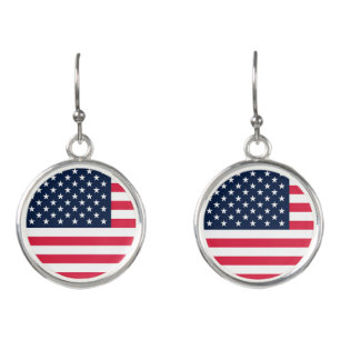 50-Star American Flag: Old Glory Stars and Stripes Earrings