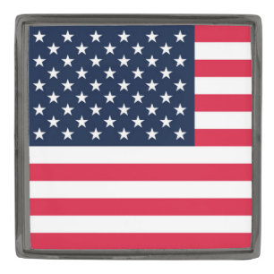 50-Star American Flag: Old Glory Stars and Stripes Gunmetal Finish Lapel Pin