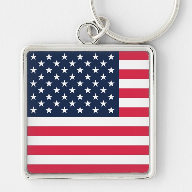 50-Star American Flag: Old Glory Stars and Stripes Keychain (Front)