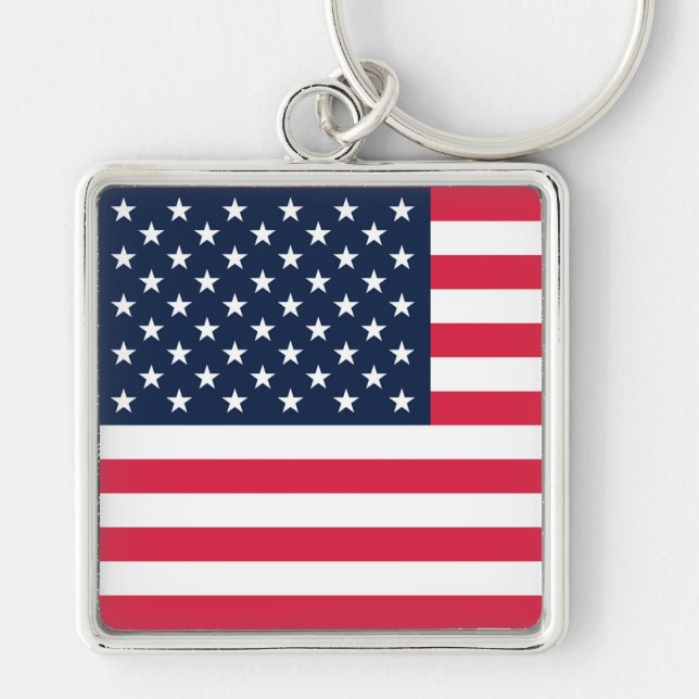 50-Star American Flag: Old Glory Stars and Stripes Keychain (Front)
