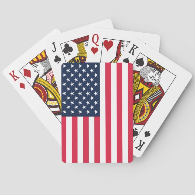 50-Star American Flag: Old Glory Stars and Stripes Poker Cards (Back)