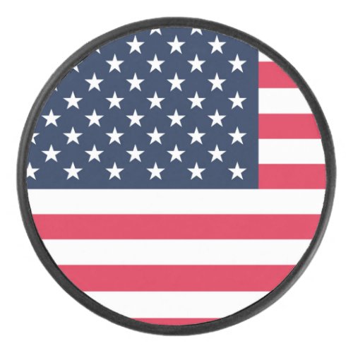 50 Star Flag United States of America Hockey Puck