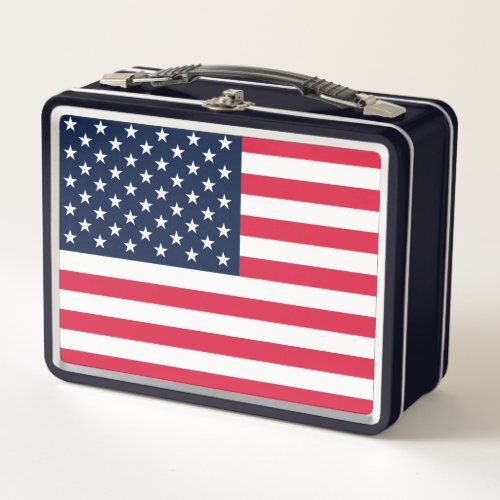 50 Star Flag United States of America Metal Lunch Box