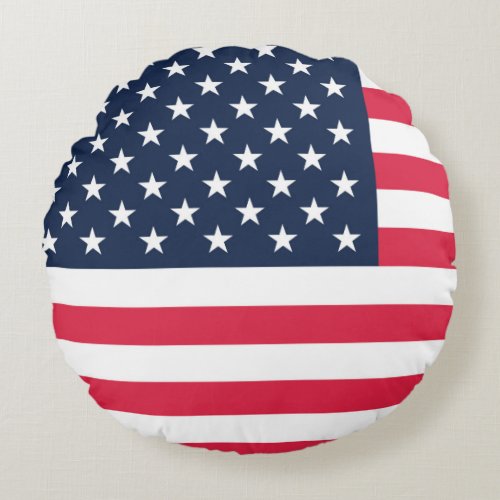 50 Star Flag United States of America Round Pillow