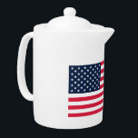 50 Star Flag United States of America Teapot<br><div class="desc">United States Flag with 50 stars representing the 50 states and there are 13 stripes representing the 13 original colonies.  This image is ineligible for copyright and therefore is in the public domain,  because it consists entirely of information that is common property and contains no original authorship.</div>