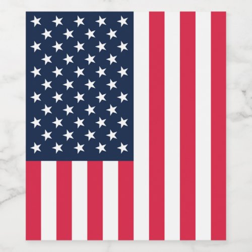 50 Star Flag United States of America Wine Label