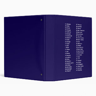 50 States Abbreviations – Blue Binder