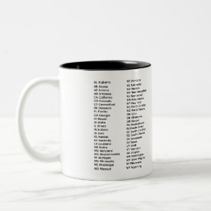 50 States List Alphabetical Mug