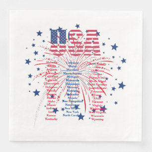 “50 States” Paper Dinner Napkins
