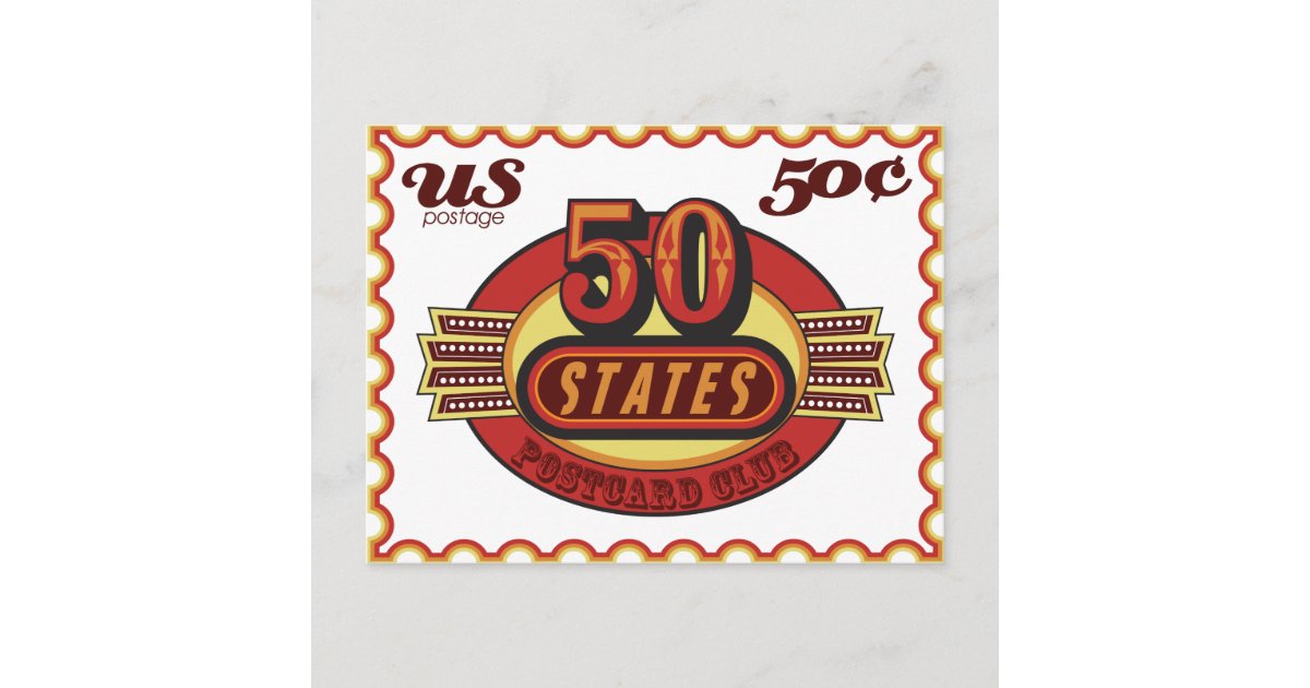 Chicago script logo in red postcard, Zazzle