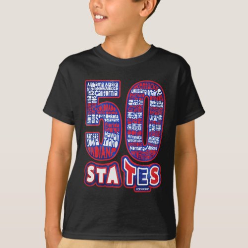 50 STATES THE USA T_Shirt