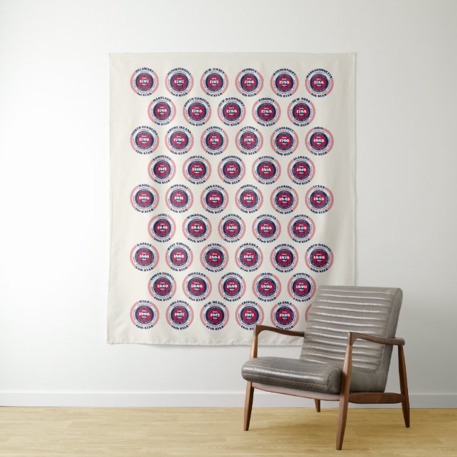 50 States United States of America Patriotic Tapestry (In Situ)