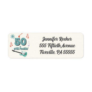 50 & Still Rockin’ Retro Music Themed Address Label