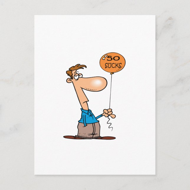50 Sucks Postcard (Front)