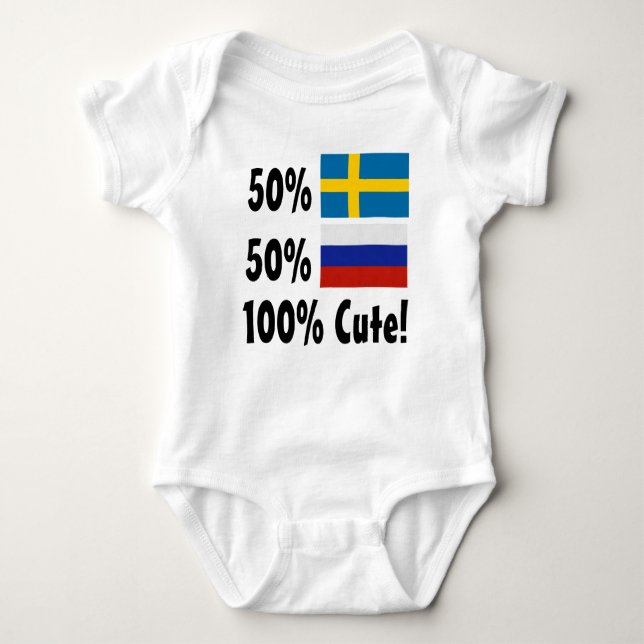 50% Swedish 50% Russian 100% Cute Baby Bodysuit (Front)