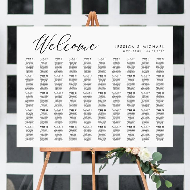 50 Tables Large Welcome Seating Chart Plan (Creator Uploaded)