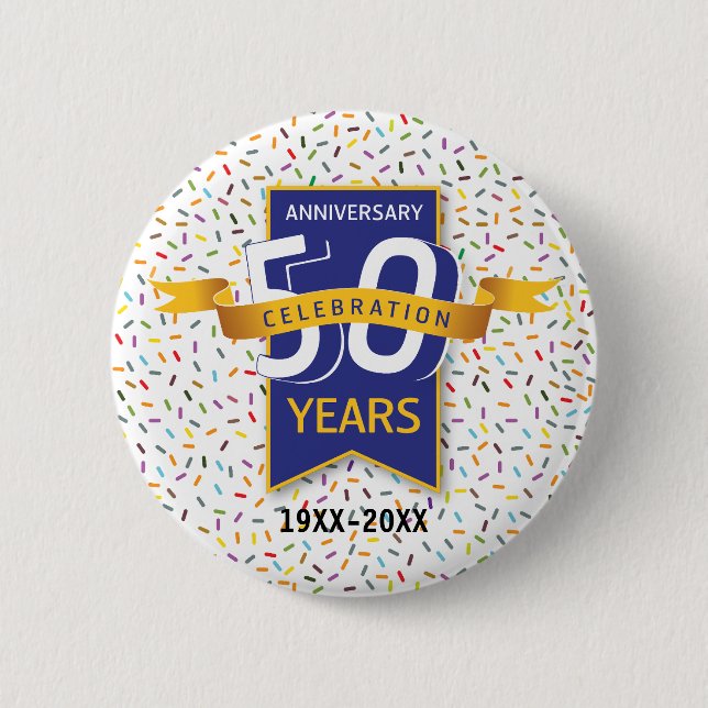 50 th ANNIVERSARY Design Button (Front)